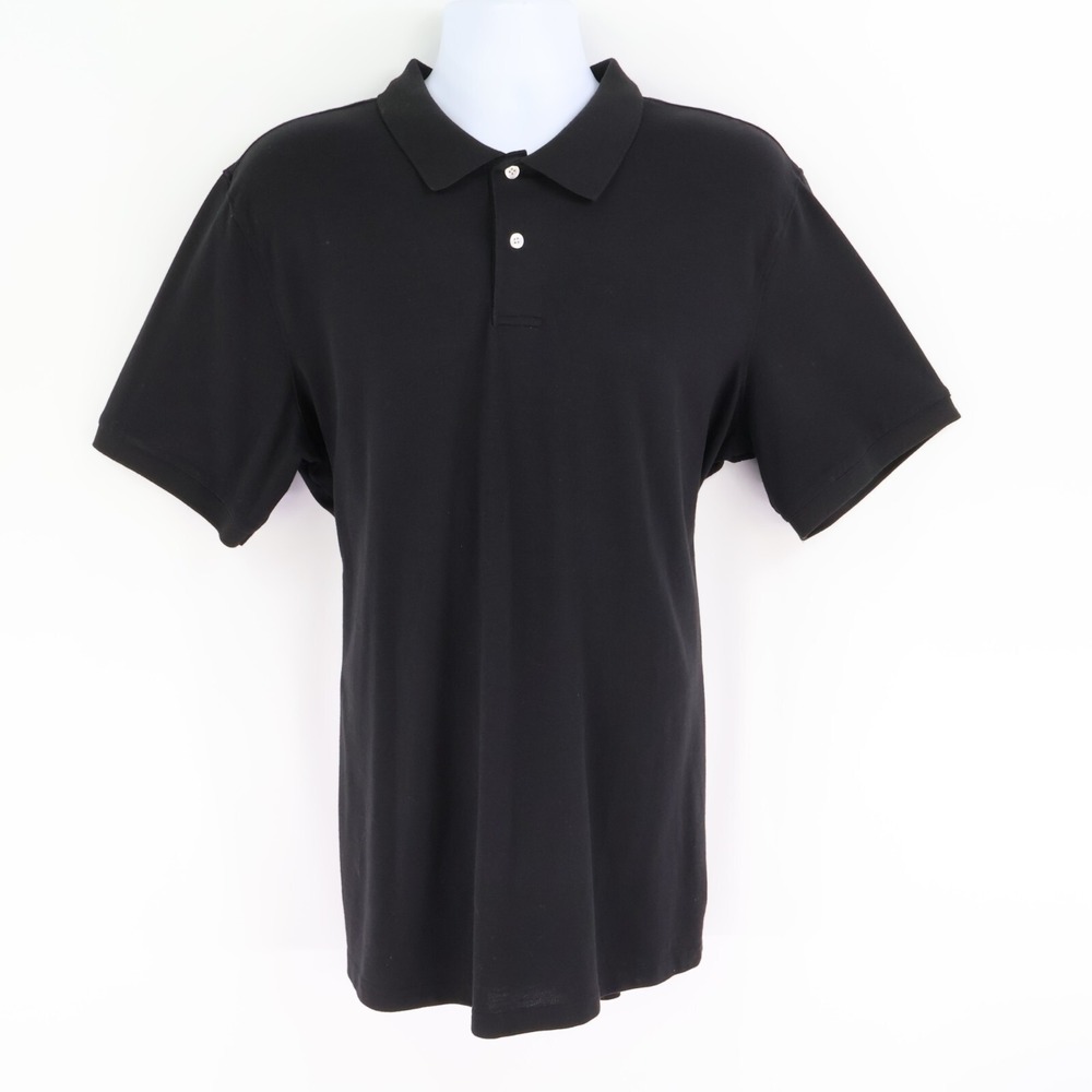 George Polo Golf Shirt Mens Size XL Black Cotton Blend Short Sleeves Comfort